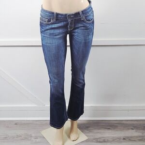 BKE Sabrina Low Rise Denim Women Dark Wash Studded Bootcut Jeans Size 29x31.5